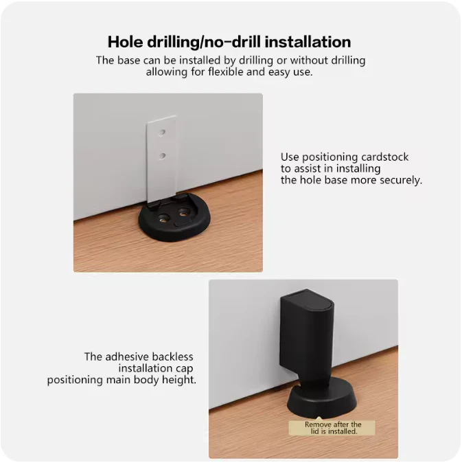 Magnetic Door Stopper with Floor Catch (No-Drill, Windproof, Anti-Collision) - Image 4