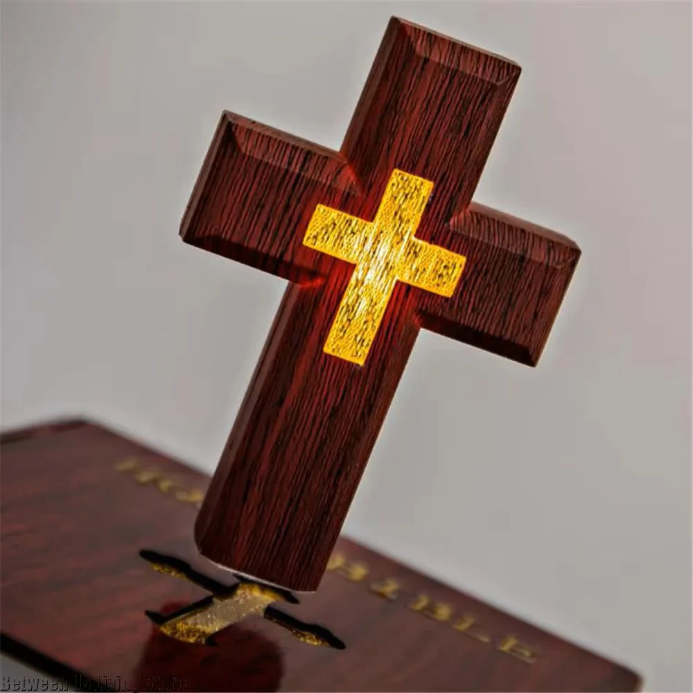 Magnetic Levitating Cross Floating Bible Lamp - Image 2
