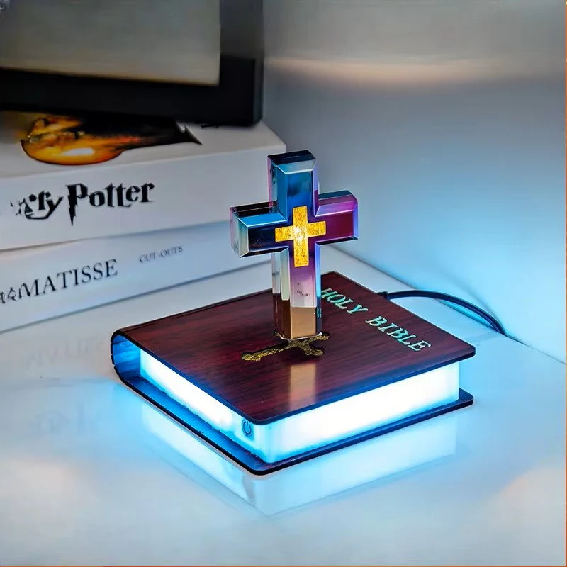 Magnetic Levitating Cross Floating Bible Lamp - Image 5