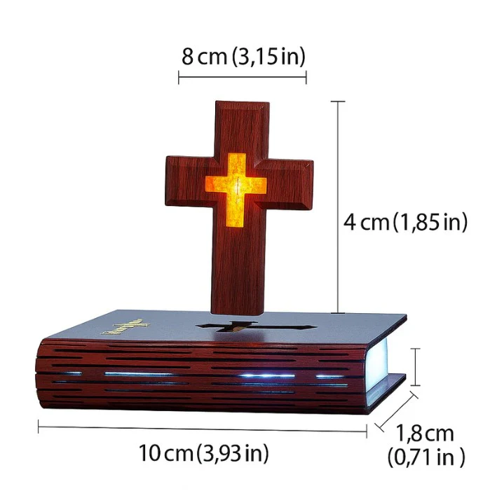 Magnetic Levitating Cross Floating Bible Lamp - Image 7