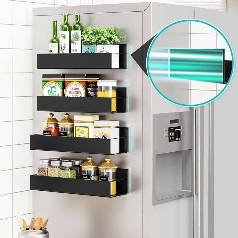 Magnetic Refrigerator Side Shelf & Spice Storage Rack