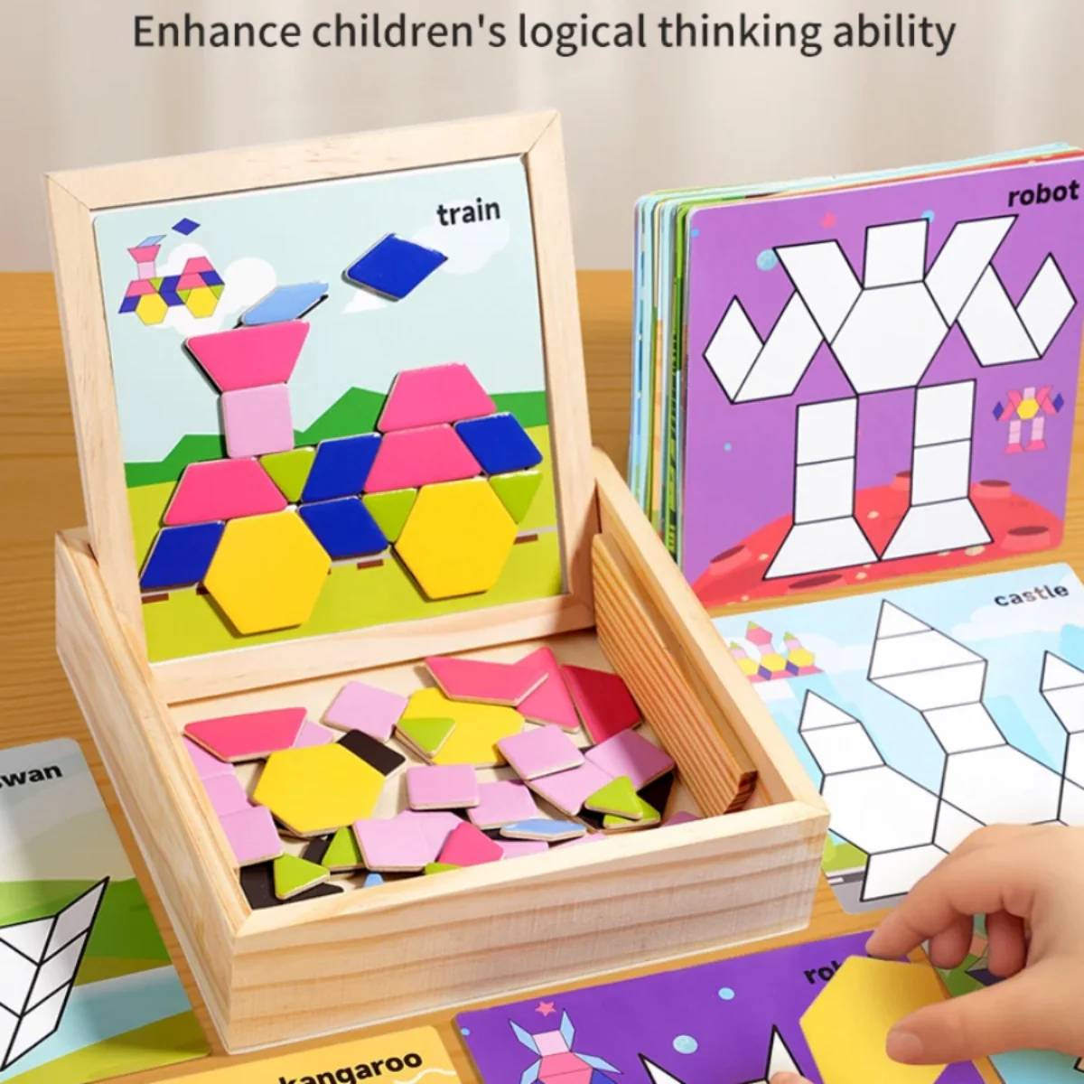 Magnetic Wooden 3D Blocks Puzzle – Montessori Brain Teaser Toy