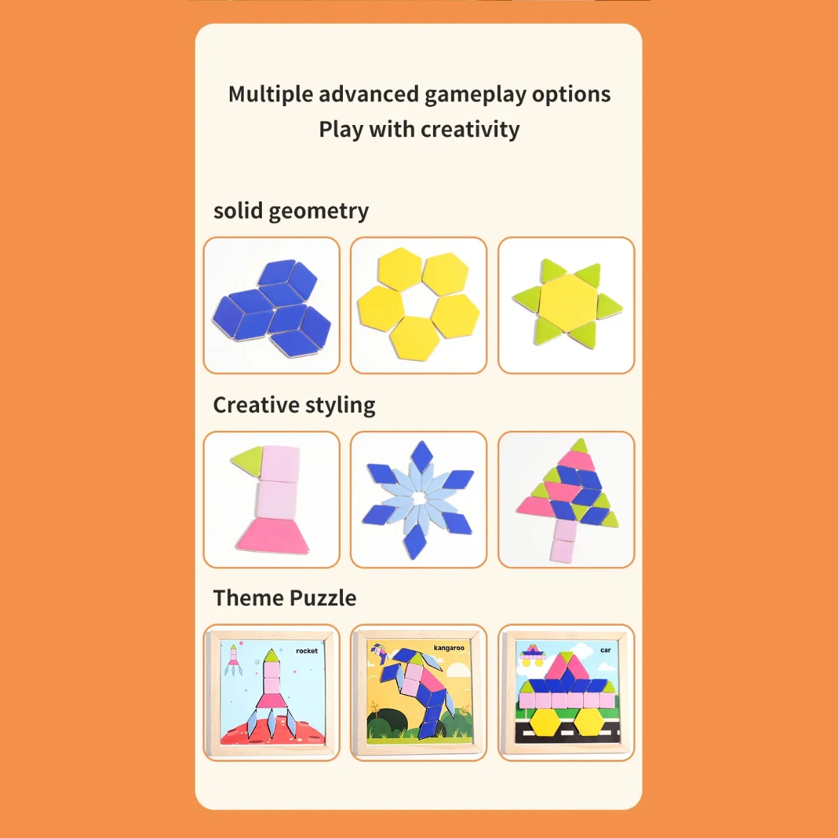Magnetic Wooden 3D Blocks Puzzle – Montessori Brain Teaser Toy - Image 3