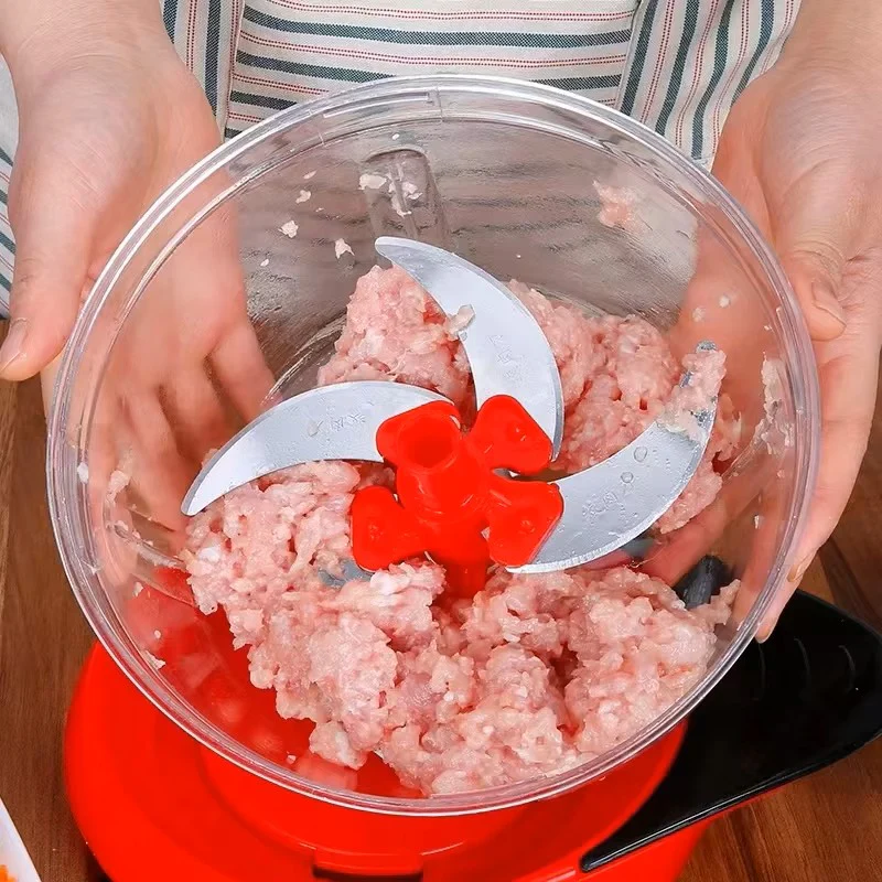 Manual Garlic Chopper & Vegetable Cutter - Multifunction Hand-Powered Food Processor & Meat Grinder - Onion, Chili & Ginger Slicer Masher - Image 2