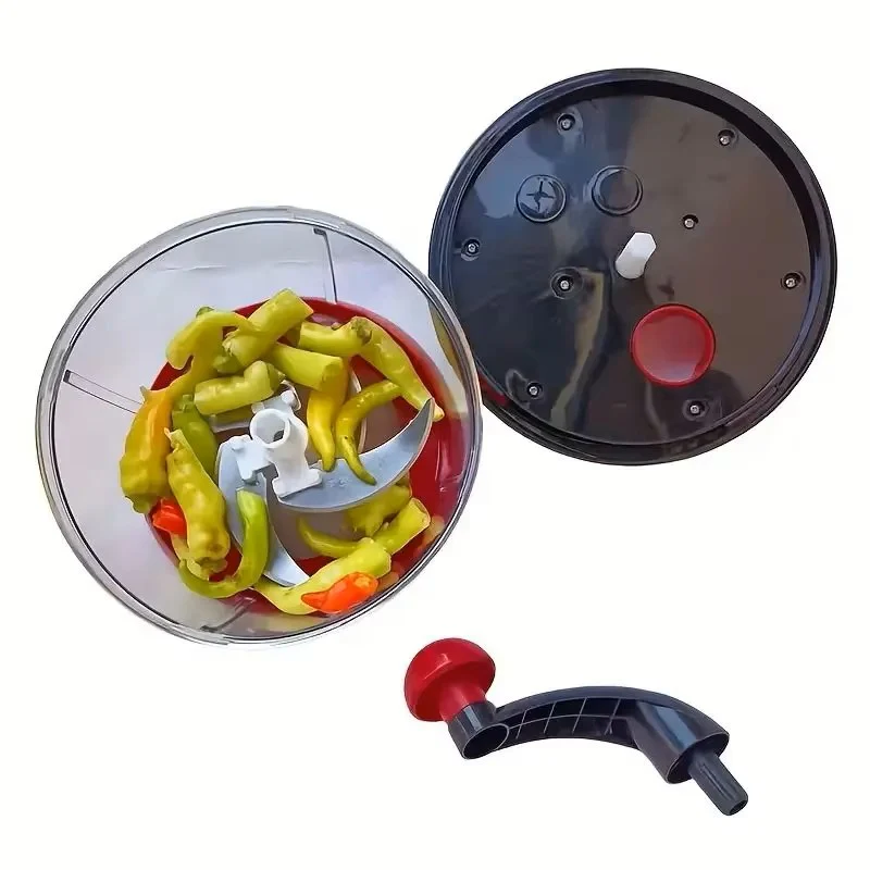 Manual Garlic Chopper & Vegetable Cutter - Multifunction Hand-Powered Food Processor & Meat Grinder - Onion, Chili & Ginger Slicer Masher - Image 3