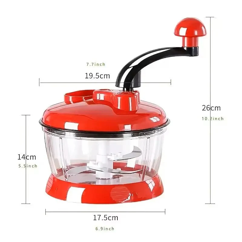 Manual Garlic Chopper & Vegetable Cutter - Multifunction Hand-Powered Food Processor & Meat Grinder - Onion, Chili & Ginger Slicer Masher - Image 4
