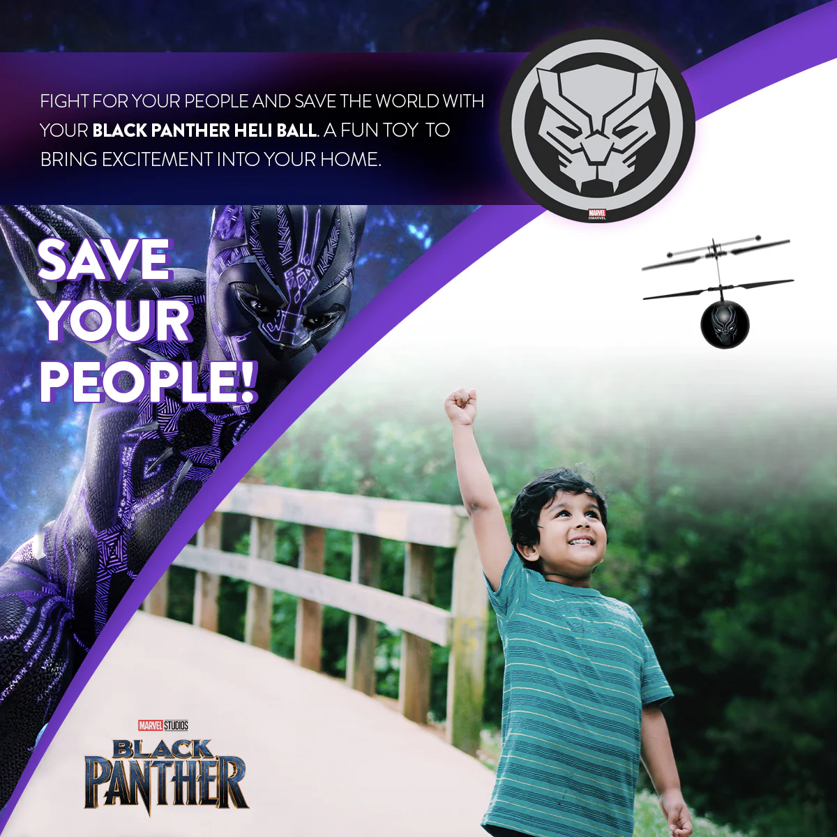 Marvel Avengers Black Panther IR UFO Ball Helicopter - Image 4