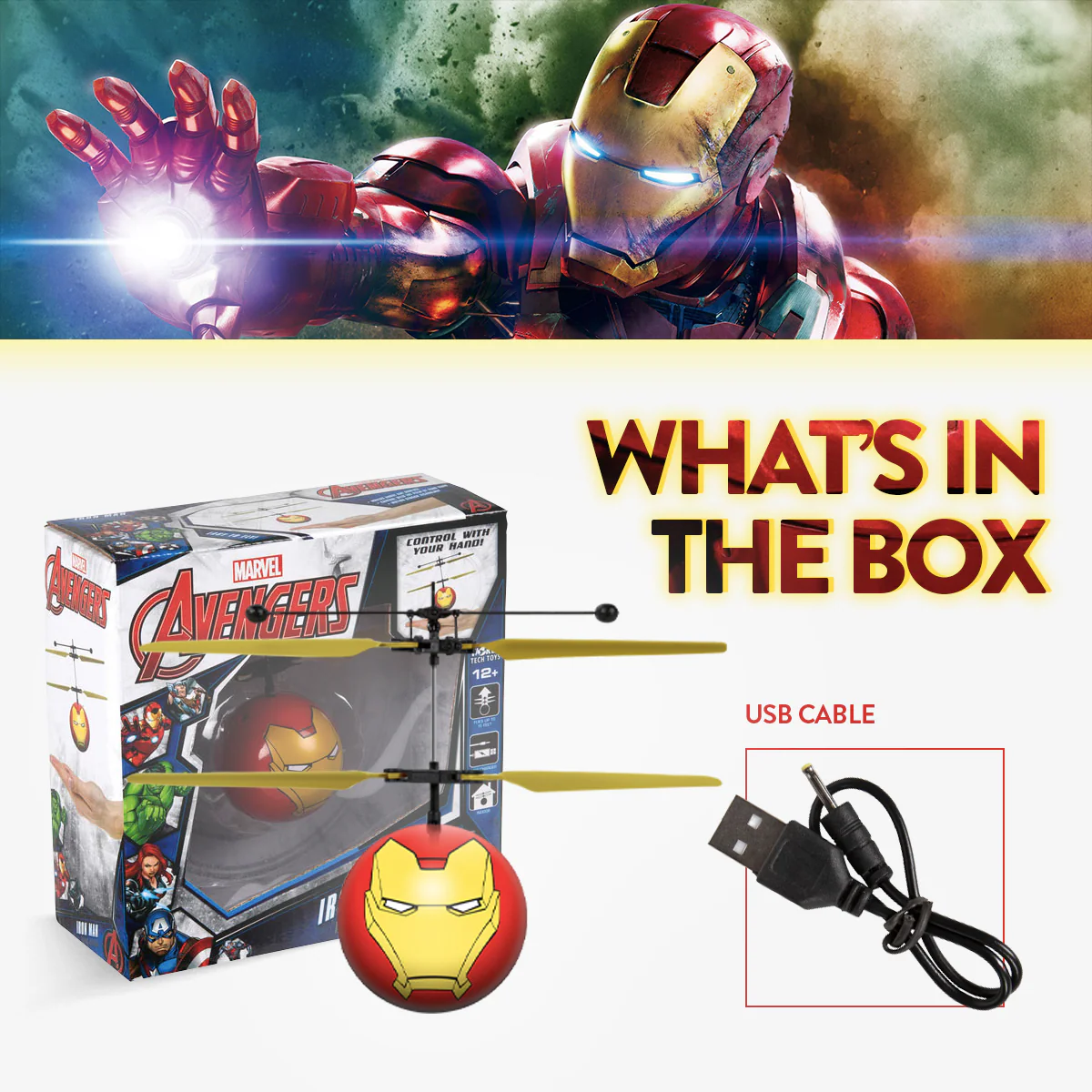 Marvel Avengers Iron Man IR UFO Ball Helicopter - Image 3