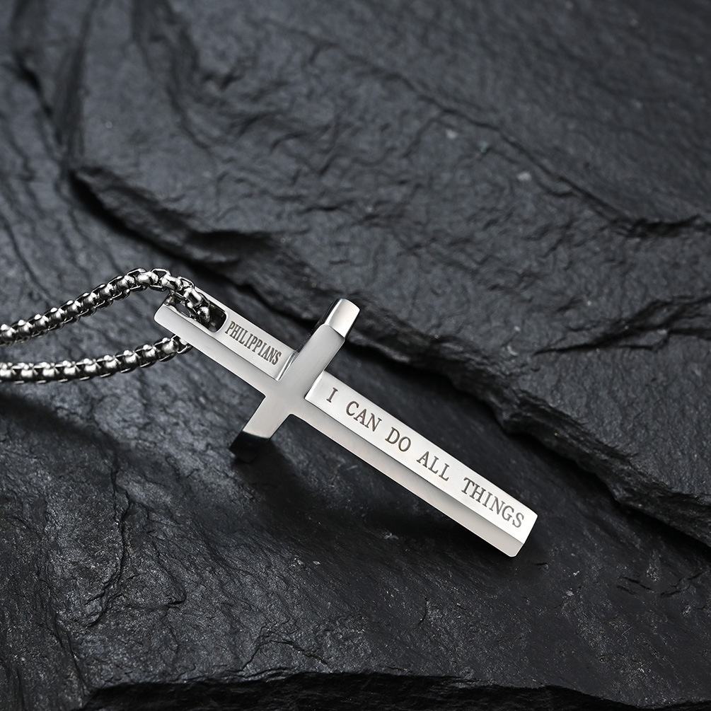 Men's Stainless Steel Cross Necklace - Image 2