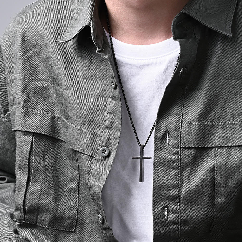 Men's Stainless Steel Cross Necklace - Image 4
