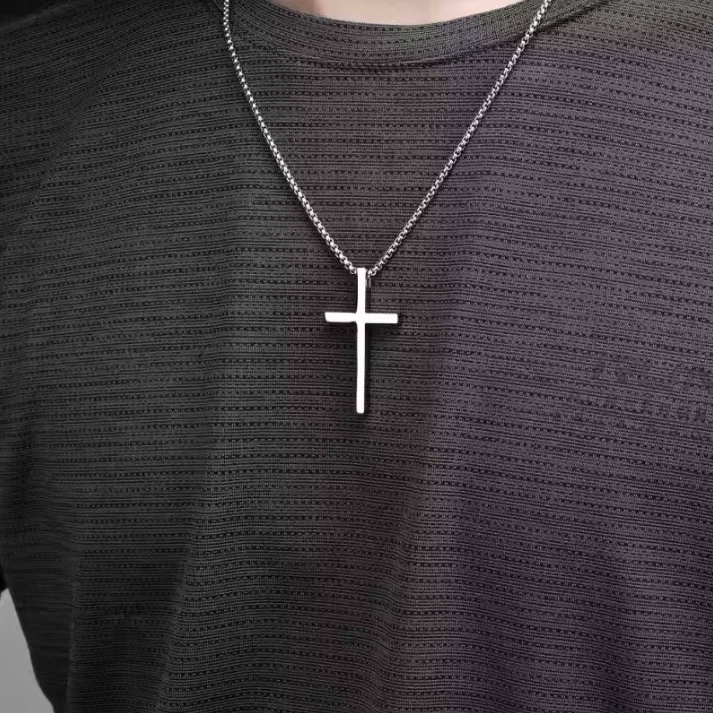 Men's Stainless Steel Cross Necklace - Image 5