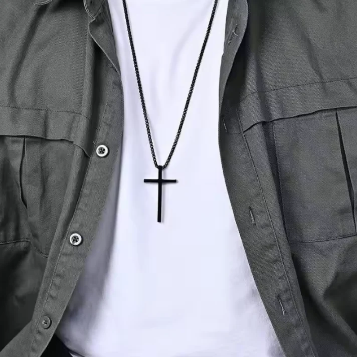 Men's Stainless Steel Cross Necklace - Image 6