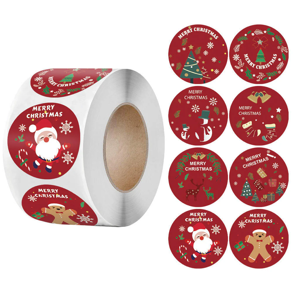 Merry Christmas Decorative Sticker Roll - 500pcs