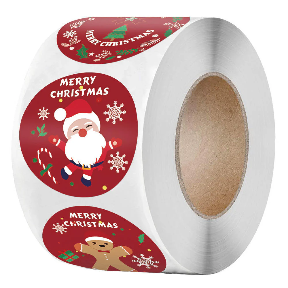 Merry Christmas Decorative Sticker Roll - 500pcs - Image 2