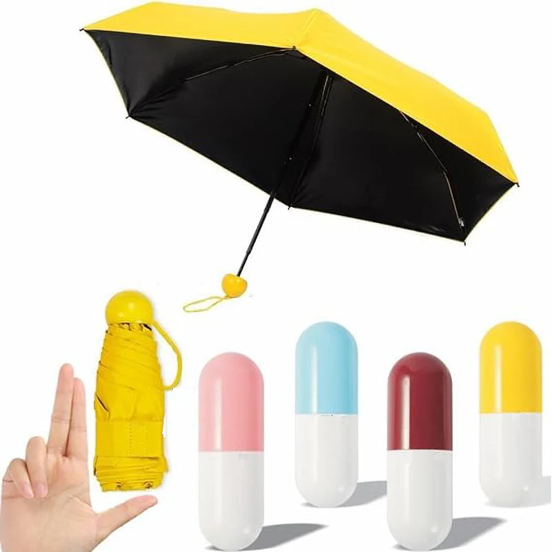Mini Pocket Umbrella with Protective Capsule Case