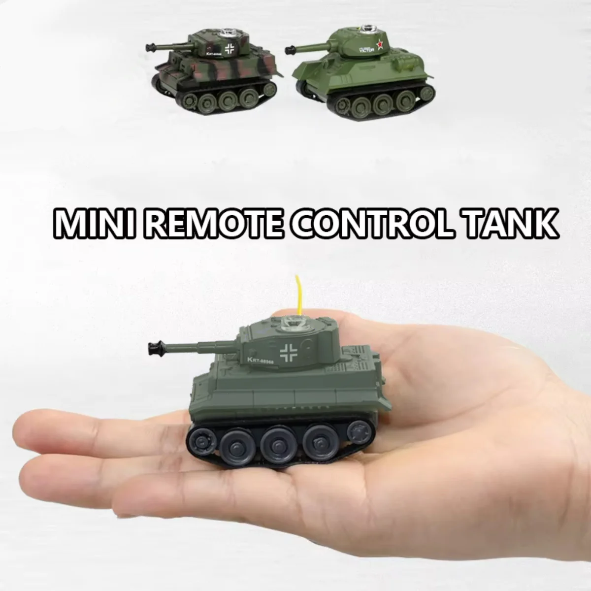 Mini RC Battle Tank with IR Remote Control, Micro Scale Toy Tank for Kids - Image 2