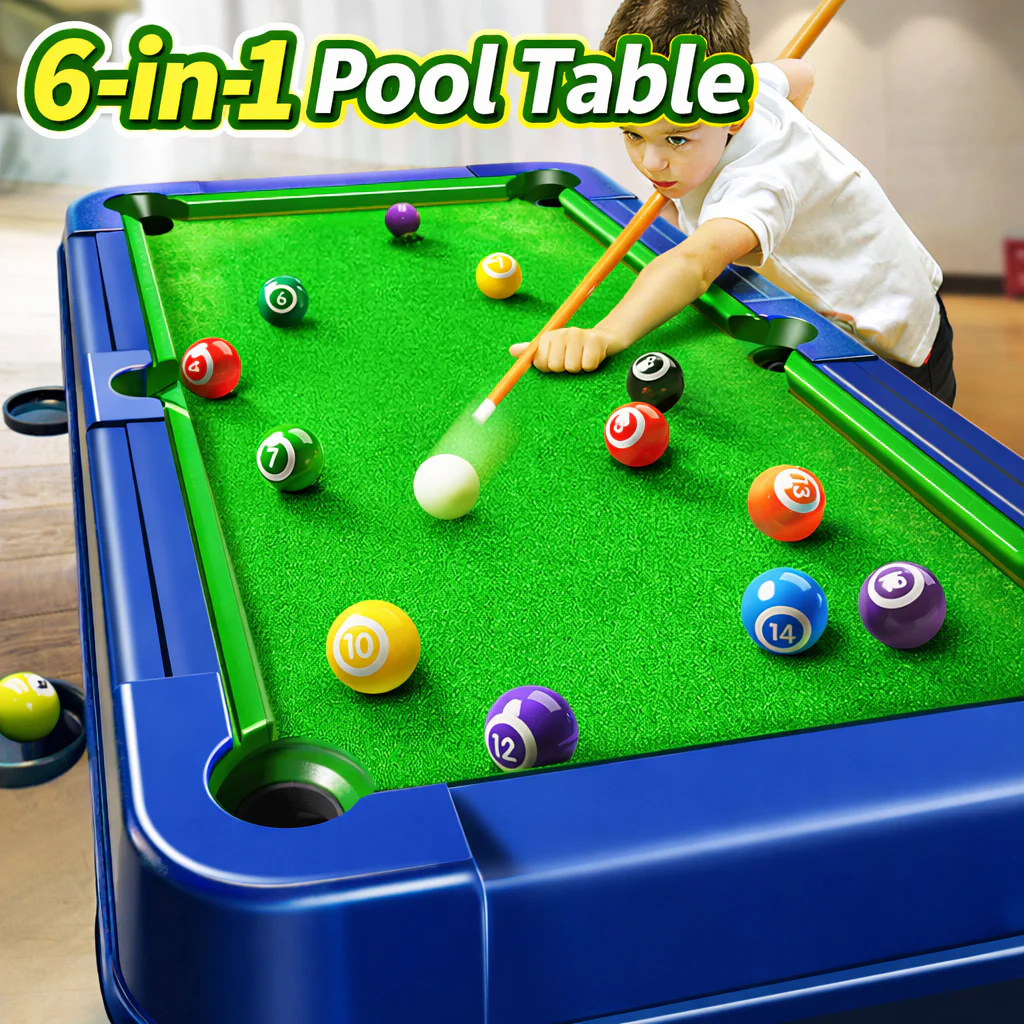 Mini Tabletop Pool Table Set – Portable Kids Billiards & Snooker Game