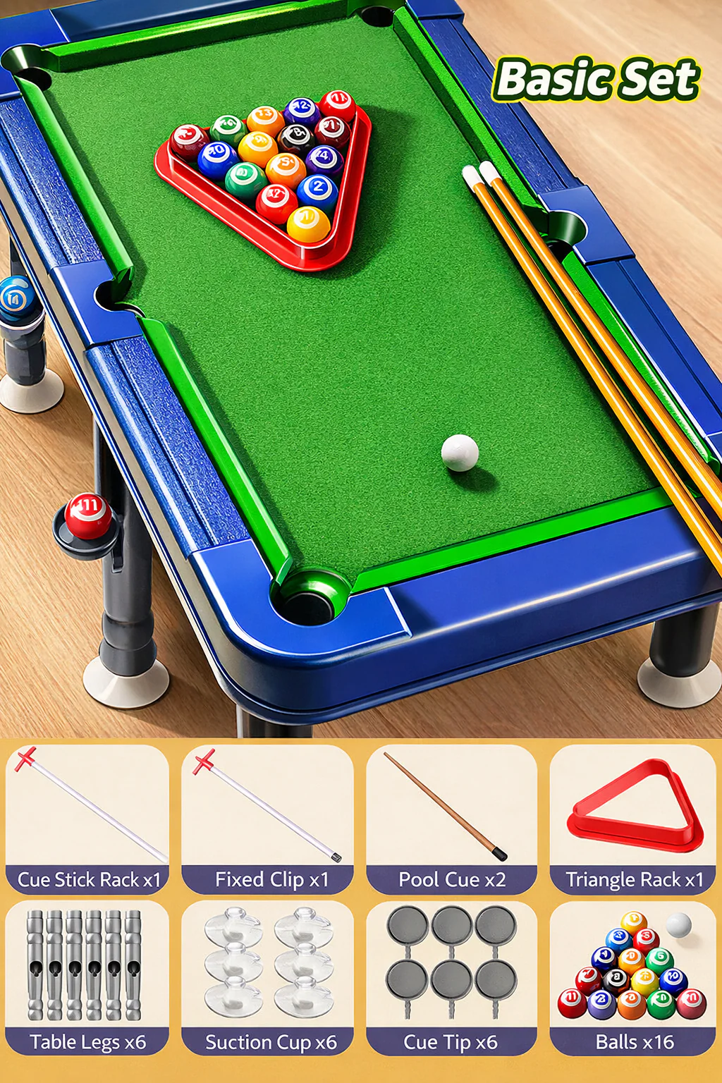 Mini Tabletop Pool Table Set – Portable Kids Billiards & Snooker Game - Image 4