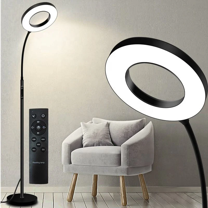 Modern LED Floor Standing Lamp with Remote Control Adjustable Color Temperature