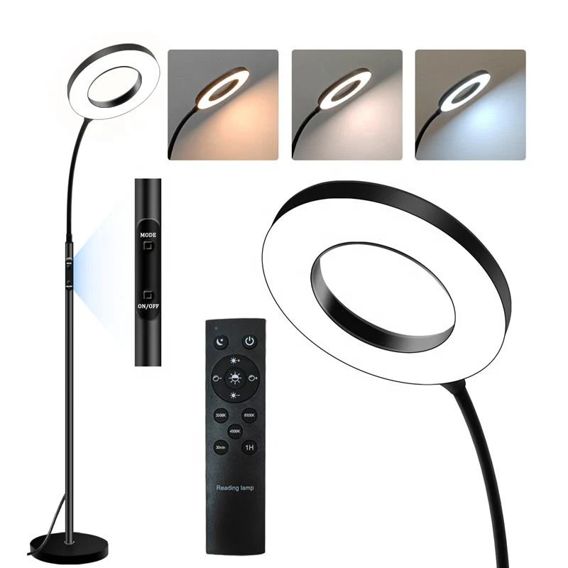 Modern LED Floor Standing Lamp with Remote Control Adjustable Color Temperature - Image 3