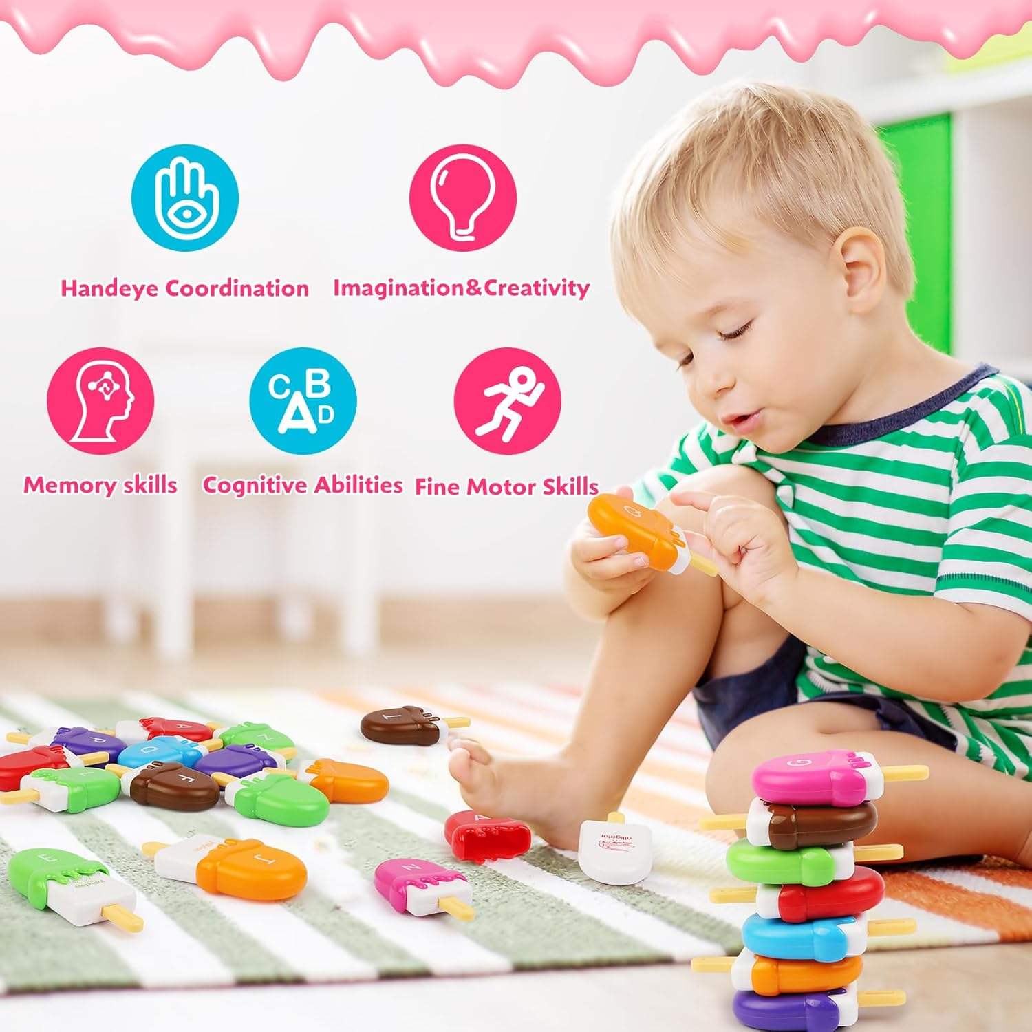 Montessori Alphabet Ice Cream Matching Toy Set - Image 3