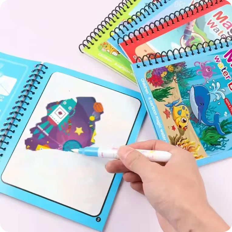 Montessori Magic Water Drawing Book – Reusable Sensory Coloring Activity - Image 2