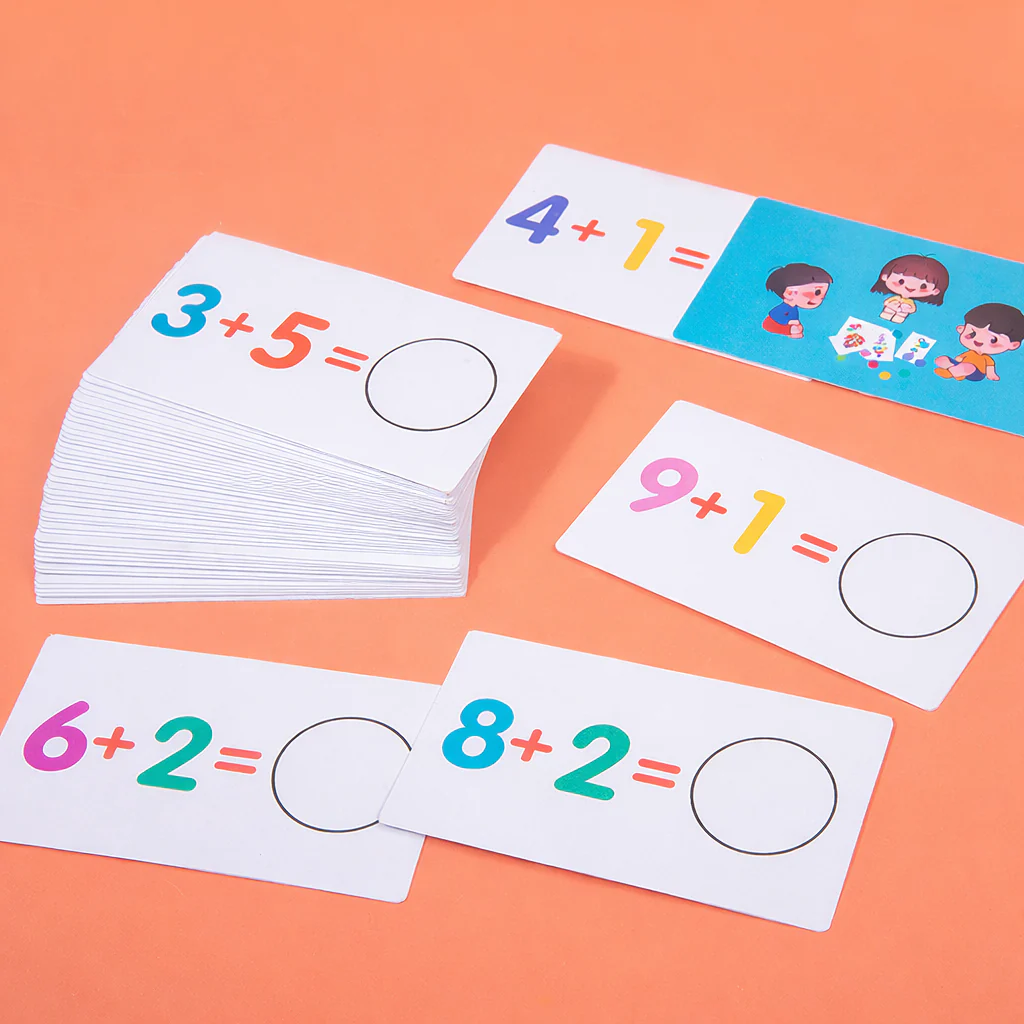Montessori Number Crunching Math Toy Set - Wooden Bead & Card Arithmetic Game - Image 2