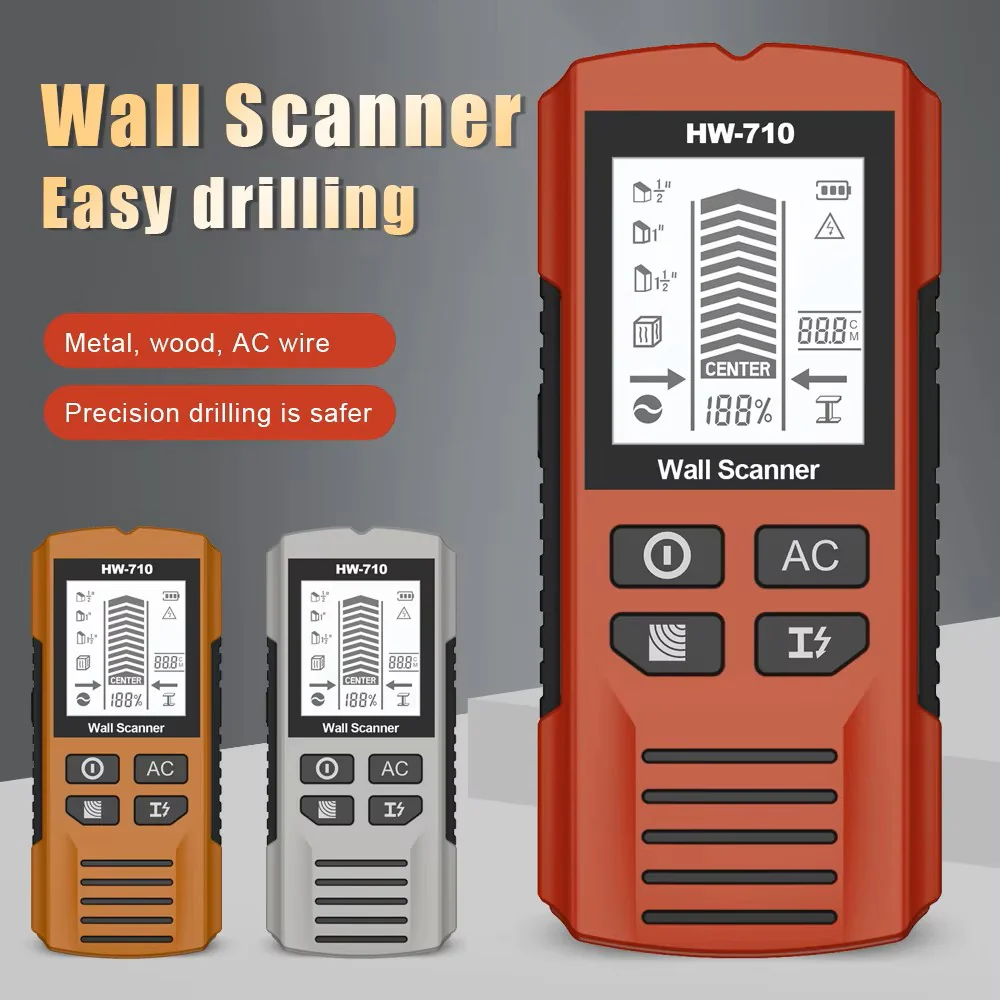 Multi-function 4-in-1 Stud Finder & Wall Scanner - Electronic Wood Depth Tracker