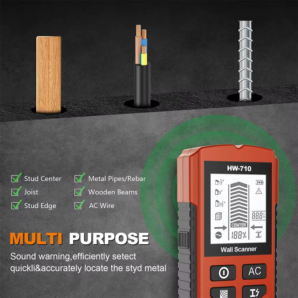 Multi-function 4-in-1 Stud Finder & Wall Scanner - Electronic Wood Depth Tracker - Image 3