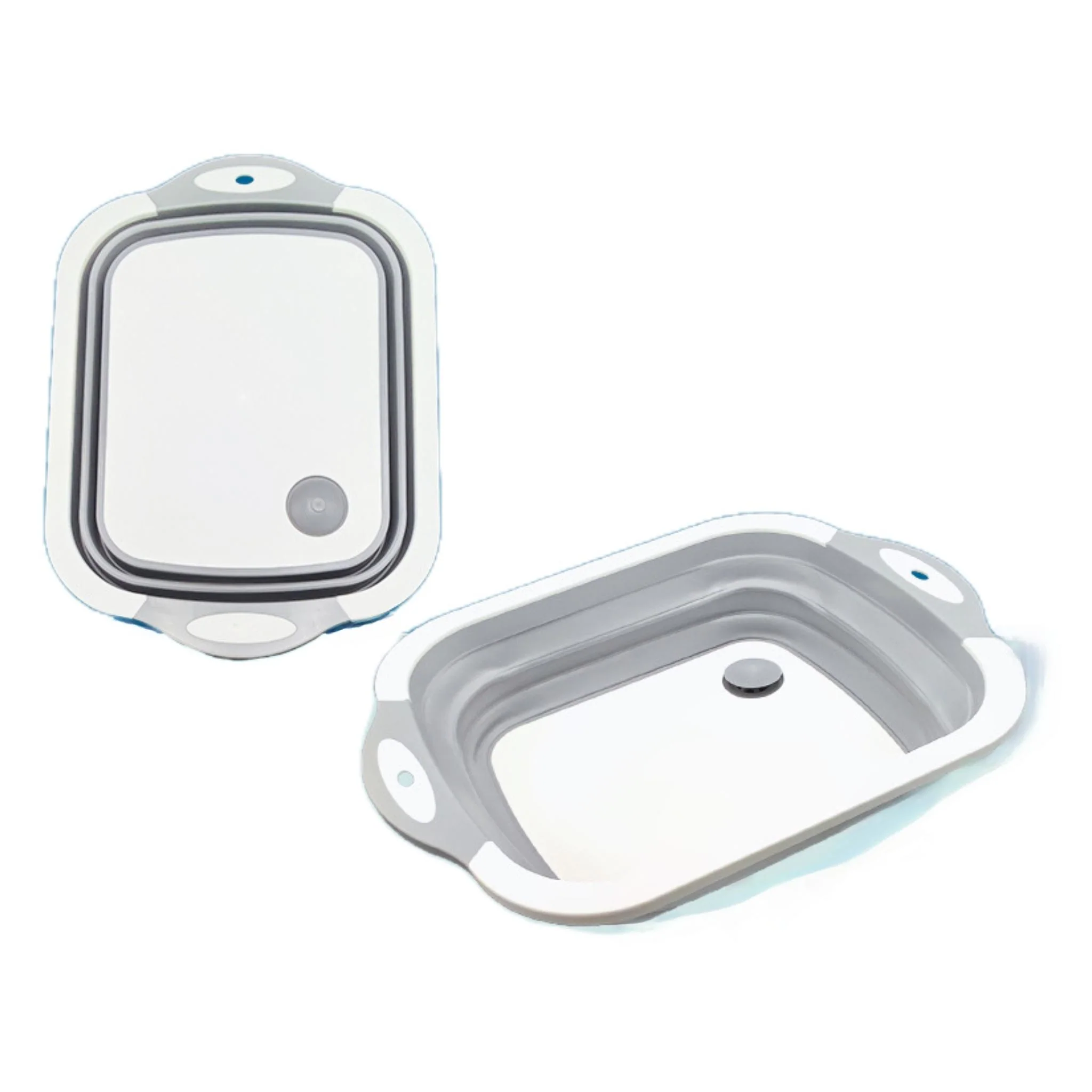 Multi-Function Silicone Cutting Board Wash Basin with Built-In Colander – Portable Dish Tub for Travel & Outdoor Use - Image 2