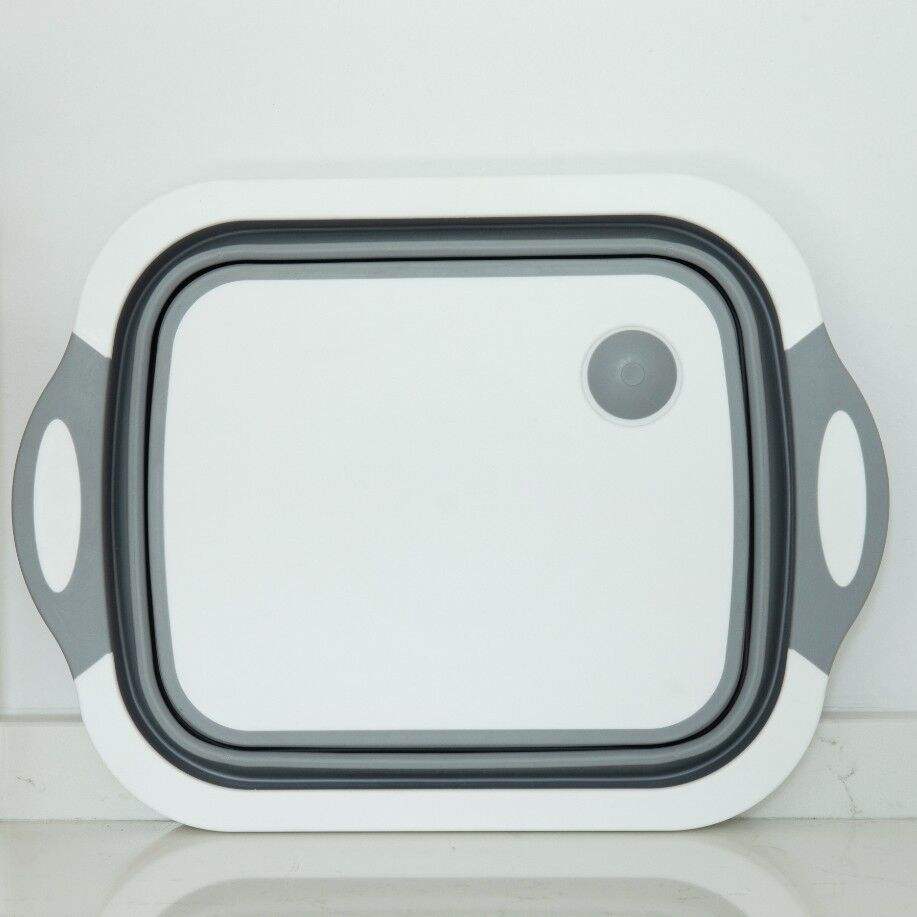 Multi-Function Silicone Cutting Board Wash Basin with Built-In Colander – Portable Dish Tub for Travel & Outdoor Use - Image 3