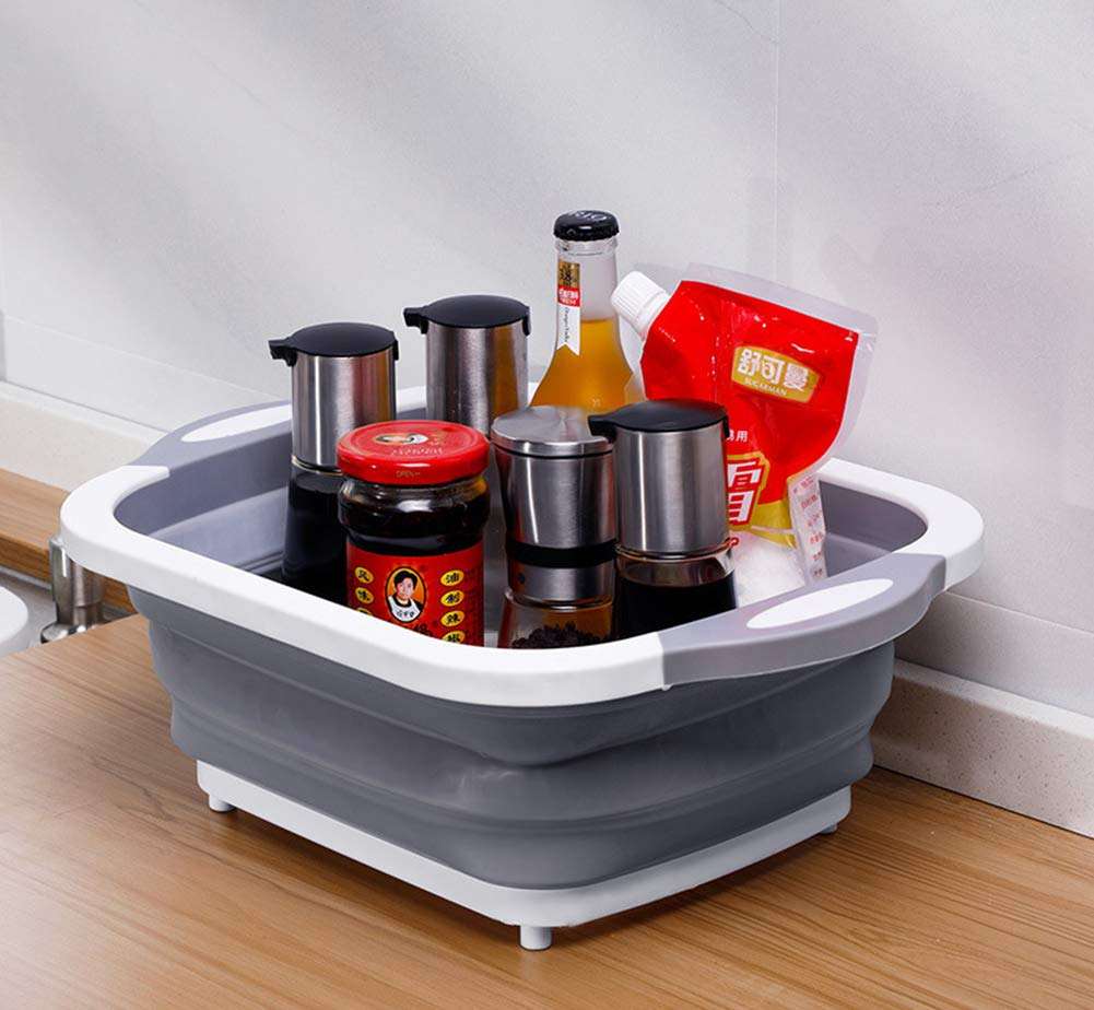 Multi-Function Silicone Cutting Board Wash Basin with Built-In Colander – Portable Dish Tub for Travel & Outdoor Use - Image 5