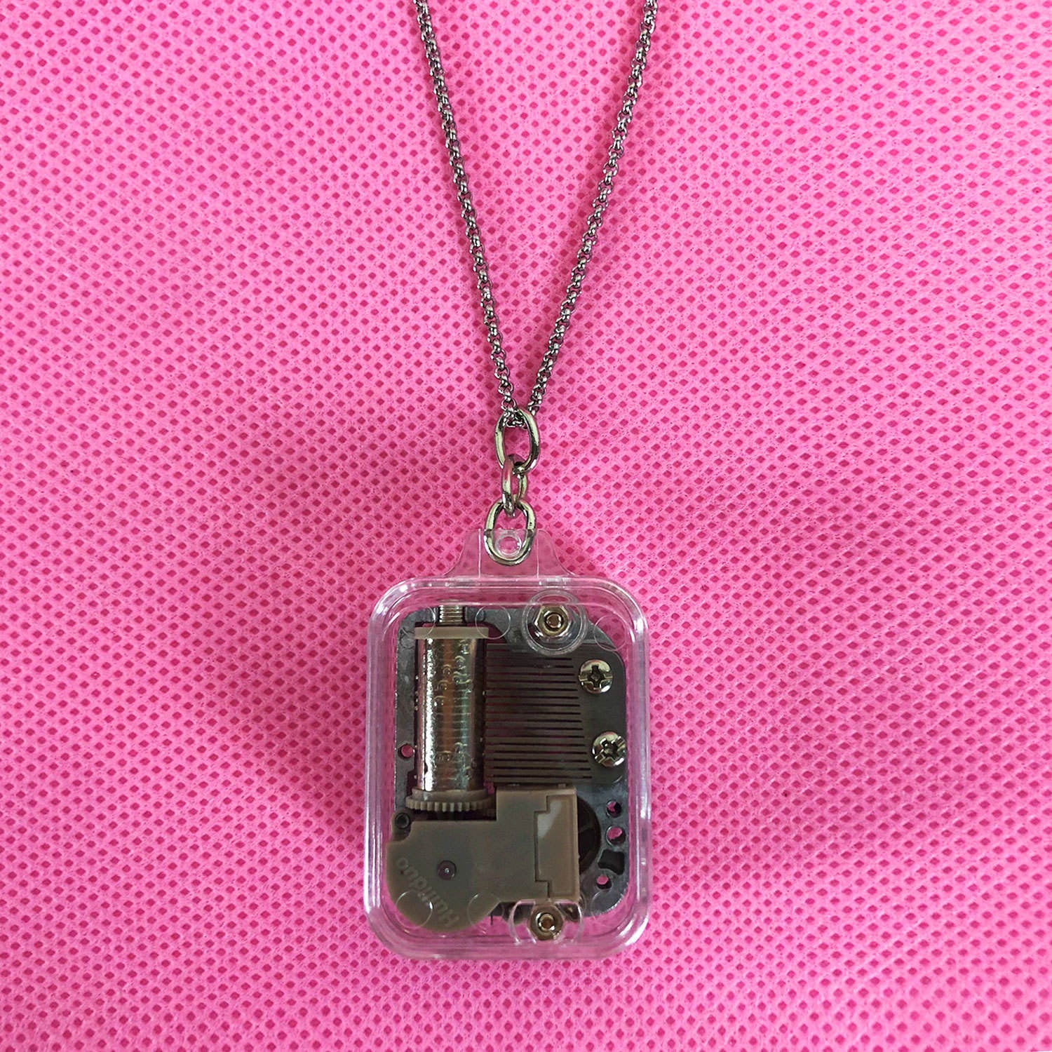 Music Box Pendant Necklace & Mini Keychain (Acrylic Gift Accessory) - Image 3