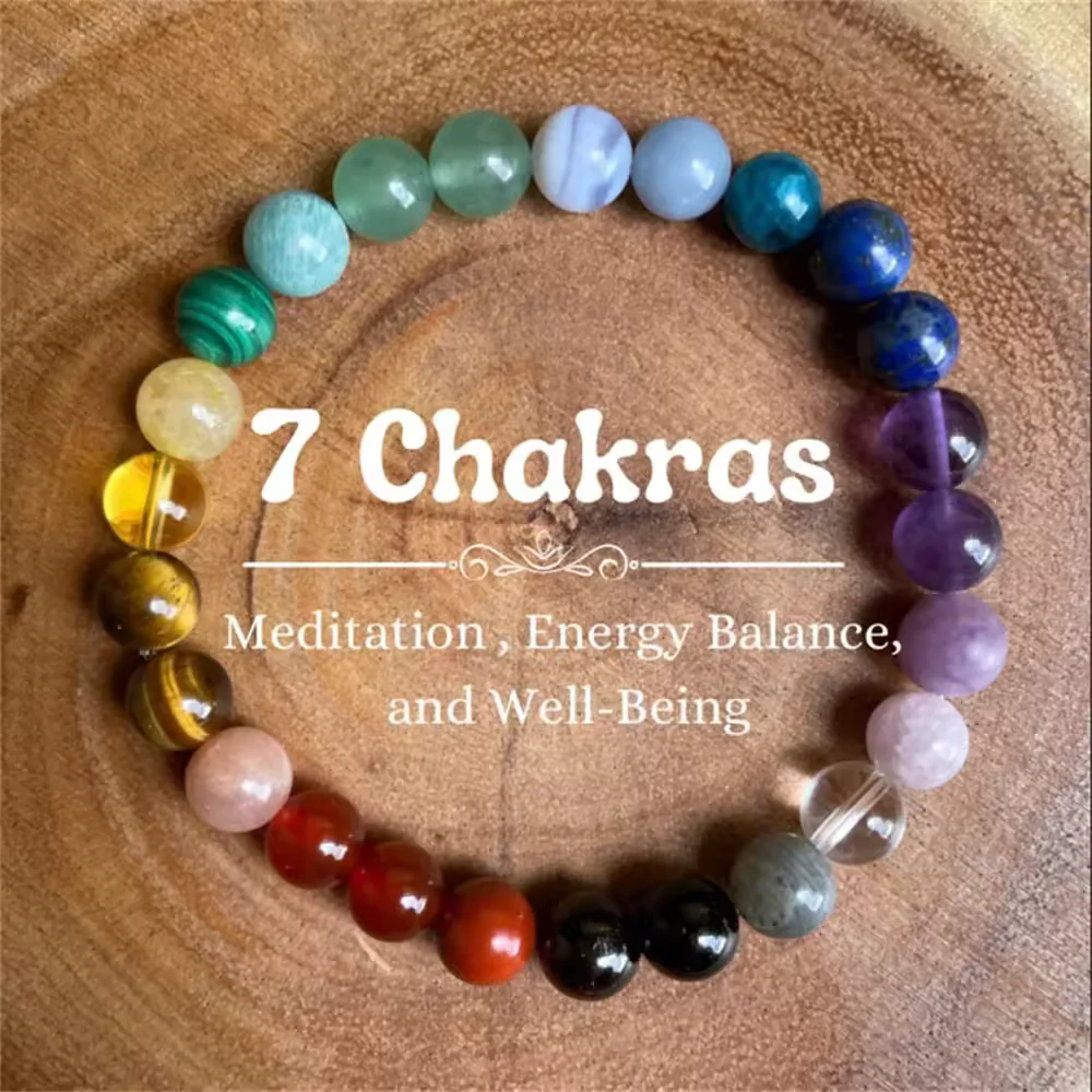 Natural Crystal Healing Bead Bracelet – Handcrafted Lucky Charm Cord - Image 10
