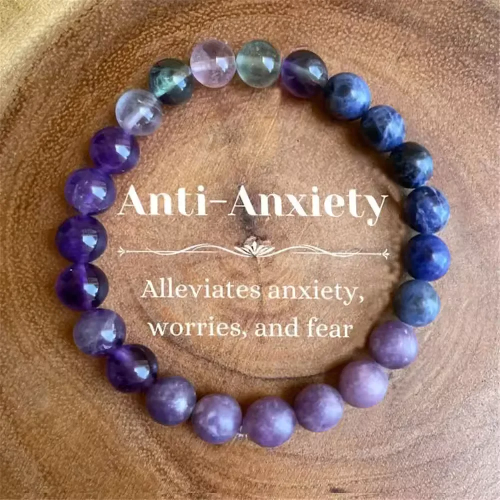 Natural Crystal Healing Bead Bracelet – Handcrafted Lucky Charm Cord - Image 12