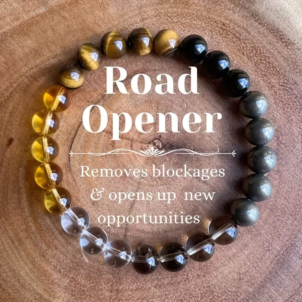 Natural Crystal Healing Bead Bracelet – Handcrafted Lucky Charm Cord - Image 14