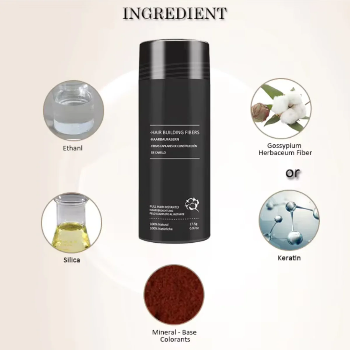 Natural Keratin Fiber for Thinning Hair - Image 2