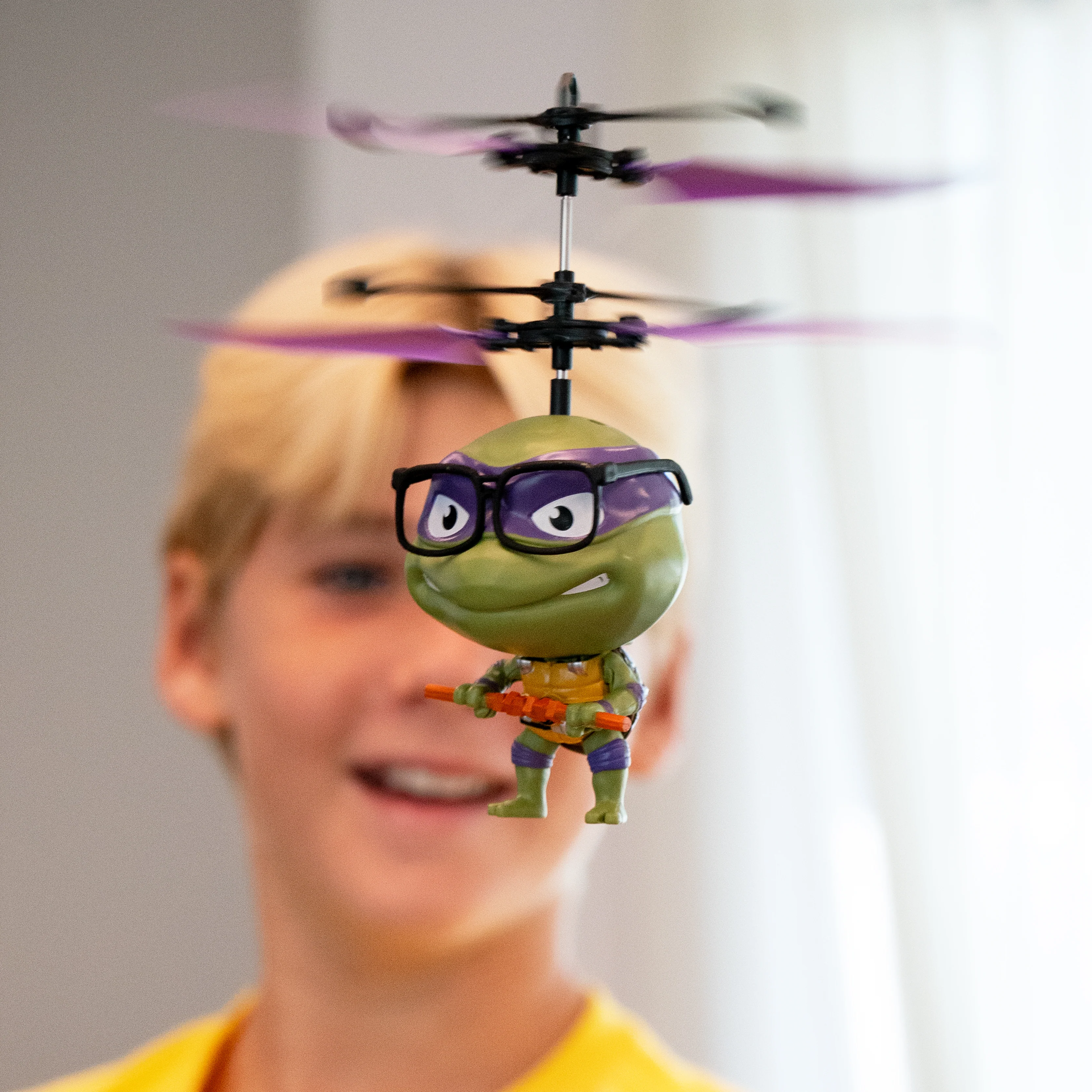 Nickelodeon TMNT 3.5" Big Head Motion Sensing UFO Helicopter Series - Image 4