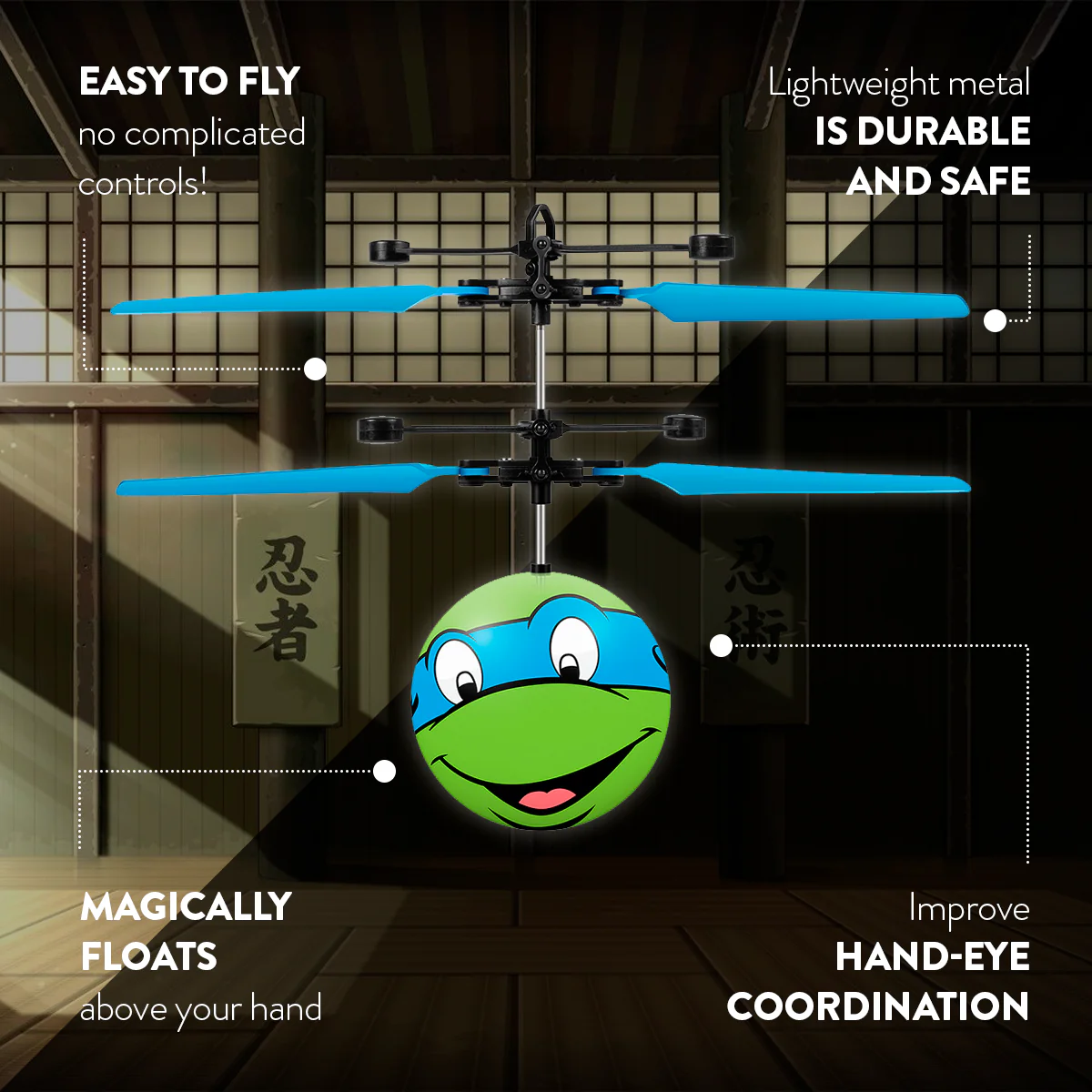 Nickelodeon TMNT Leonardo IR UFO Ball Helicopter - Image 2