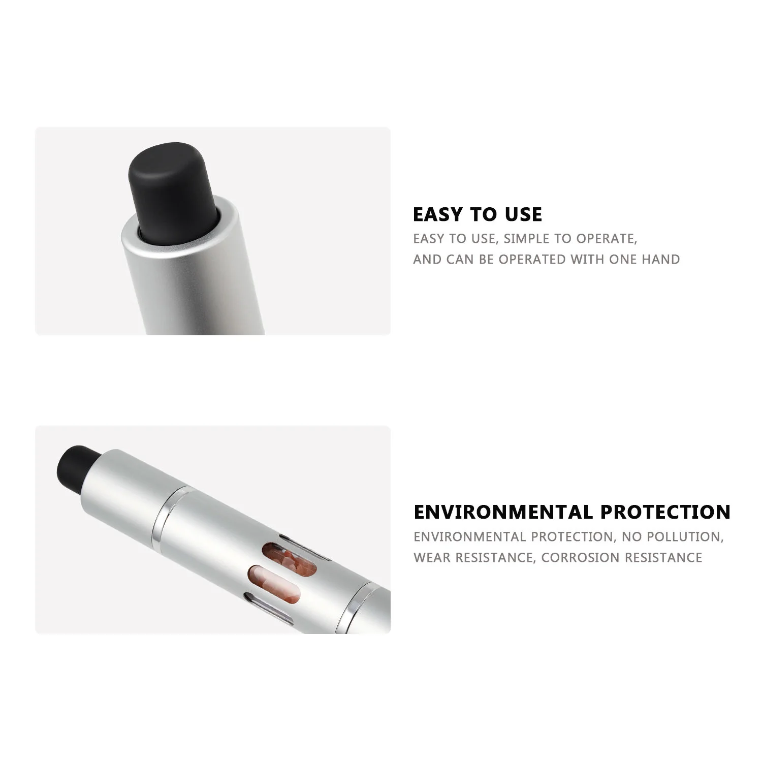 One-Handed Stainless Steel Thumb Press Spice Grinder Set - Image 5
