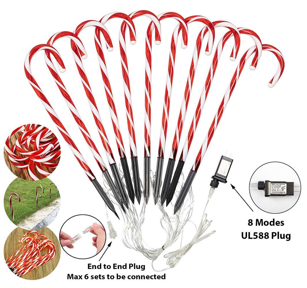 Outdoor Candy Cane Pathway Lights – LED Christmas Yard Decorations - Image 12
