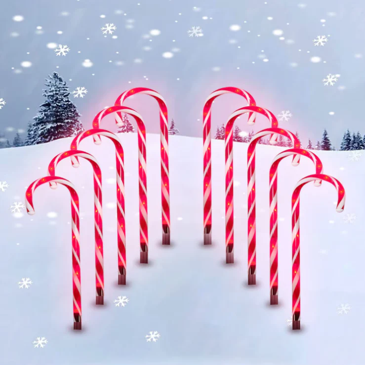 Outdoor Candy Cane Pathway Lights – LED Christmas Yard Decorations - Image 14