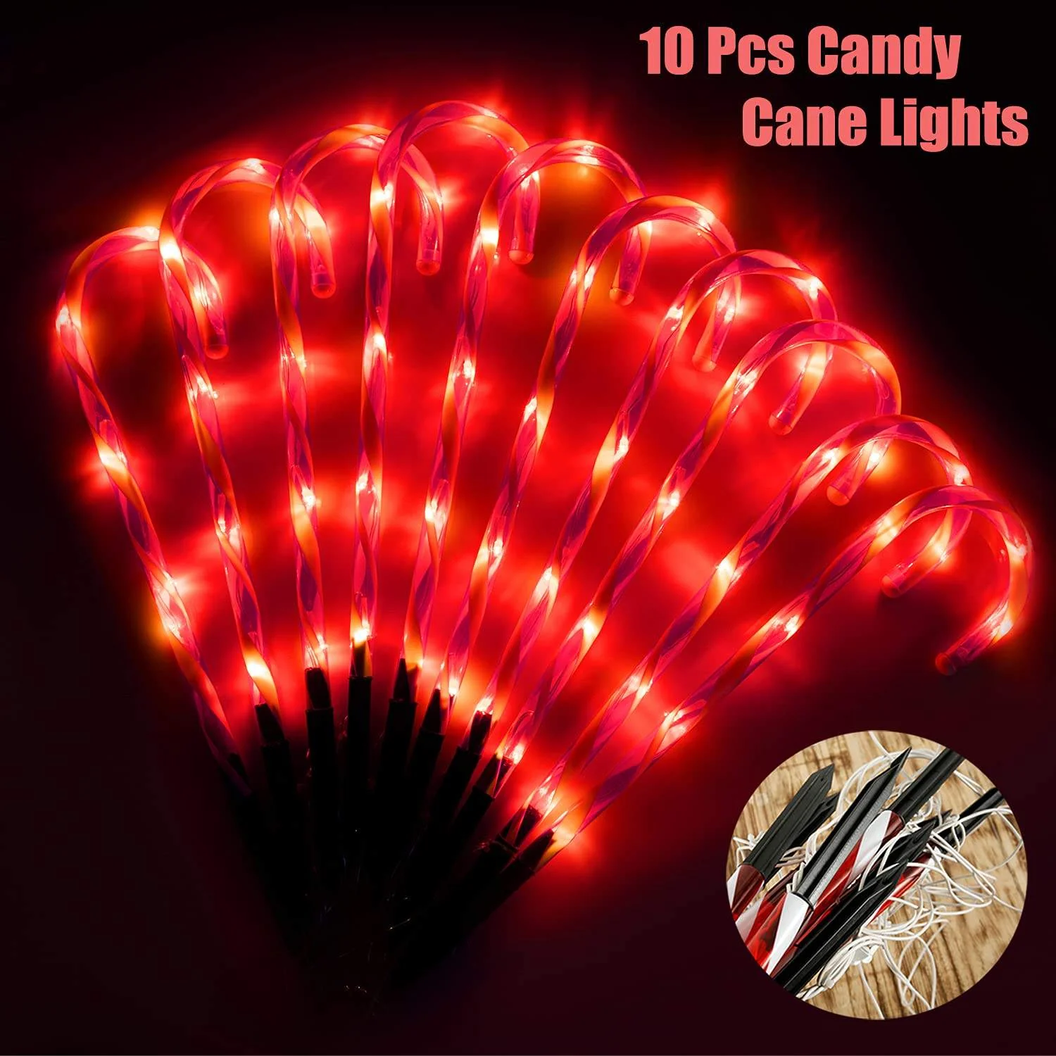 Outdoor Candy Cane Pathway Lights – LED Christmas Yard Decorations - Image 6
