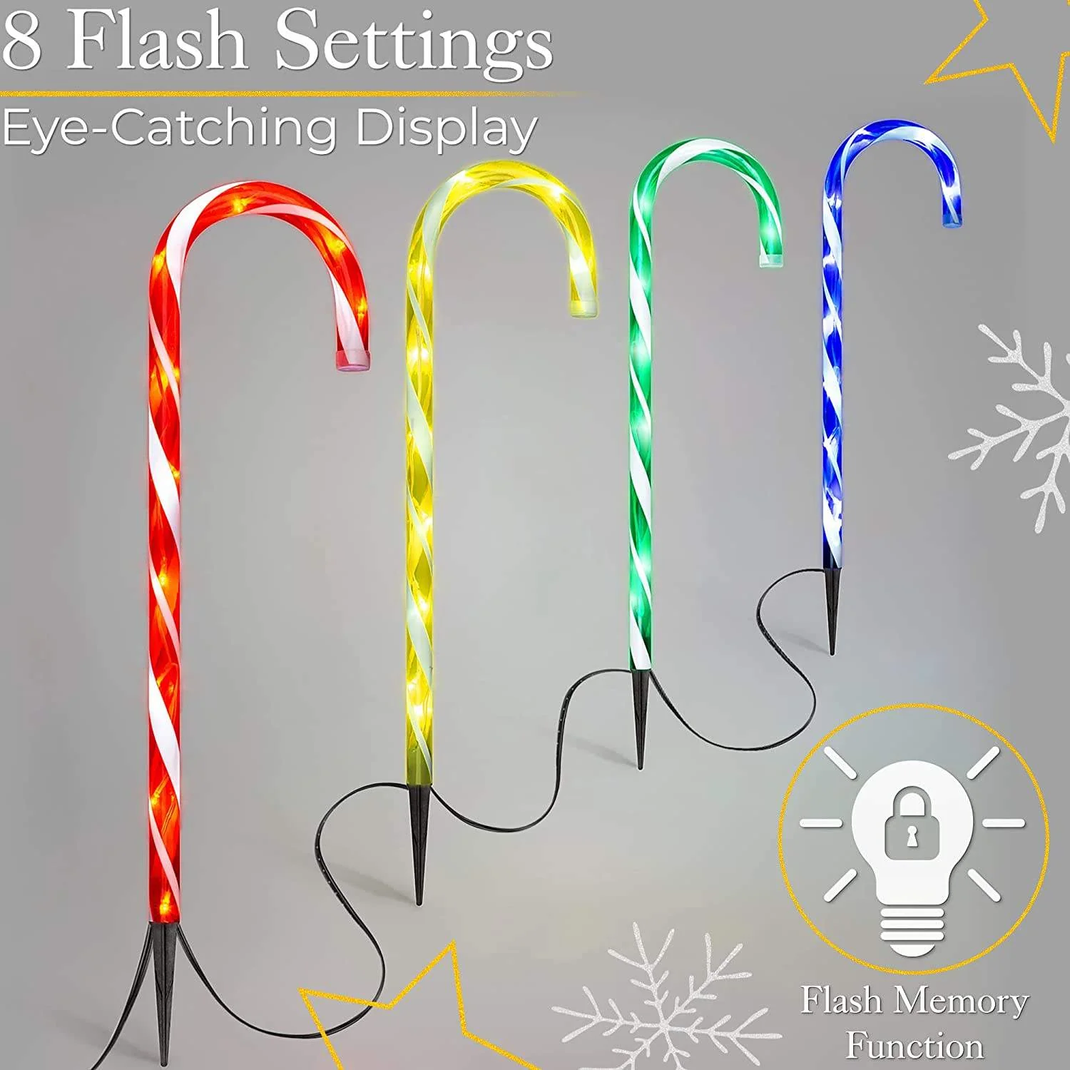 Outdoor Candy Cane Pathway Lights – LED Christmas Yard Decorations - Image 8