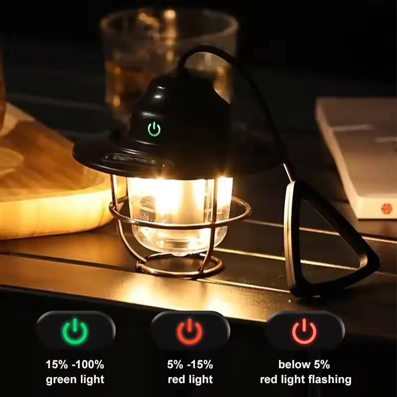 Portable Camping Lantern - Waterproof, Dimmable with Rechargeable 1200mAh Battery - Image 3
