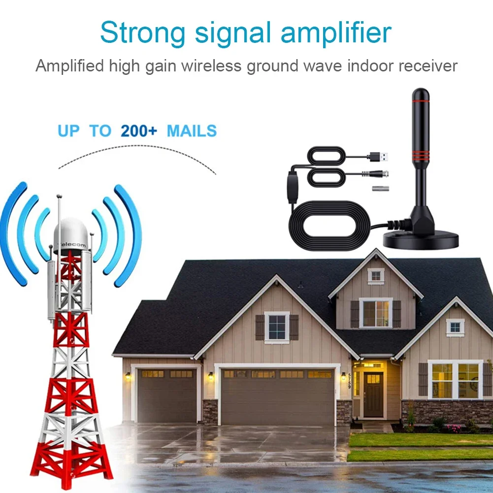 Portable HD Digital TV Antenna with Amplifier (Indoor & Outdoor, DVB-T2) - Image 5