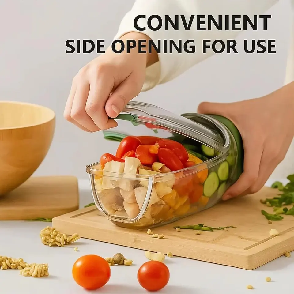 Portable Leakproof Salad Jar with Side Opening & Dressing Compartment - Image 3