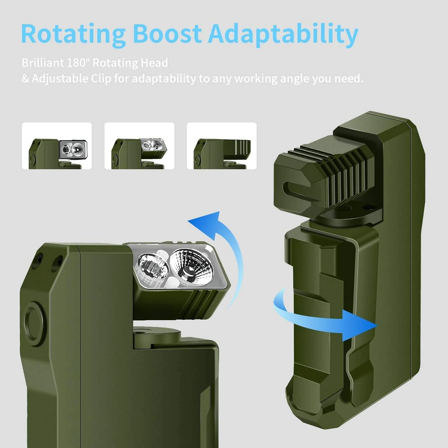 Portable Mini EDC Flashlight with Magnetic Base & Rotating Head - Image 3