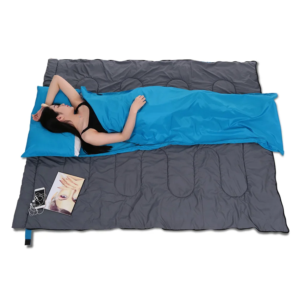 Portable Sleeping Bag Liner with Pillowcase for Travel & Camping - Image 2
