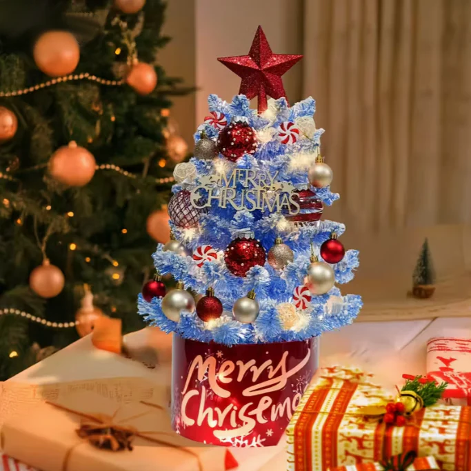 Pre-Lit Christmas Tree Kit with LED Lights & Decorative Orbs - Image 5